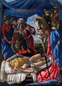 Sandro Botticelli, Die Entdeckung der Leiche von Holofernes, Uffizien, Florenz, Italien