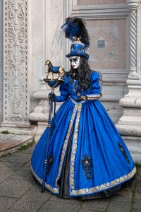 Die Kostümierten des venezianischen Karnevals vor der Kirche San Zaccaria.