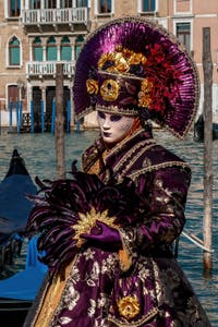 Die Kostümierten des venezianischen Karnevals vor der Madonna della Salute.