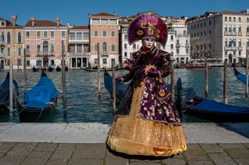 Die Kostümierten des venezianischen Karnevals vor der Madonna della Salute.