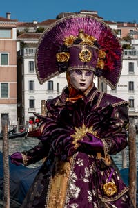 Die Kostümierten des venezianischen Karnevals vor der Madonna della Salute.