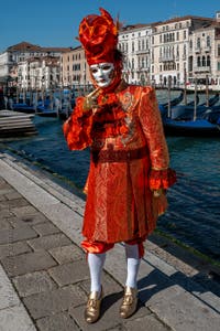 Die Kostümierten des venezianischen Karnevals vor der Madonna della Salute.