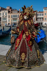 Die Kostümierten des venezianischen Karnevals vor der Madonna della Salute.