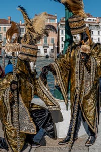 Die Kostümierten des venezianischen Karnevals vor der Madonna della Salute.