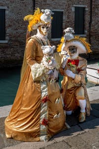 Die Kostümierten des venezianischen Karnevals vor der Madonna della Salute.