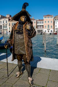 Die Kostümierten des venezianischen Karnevals vor der Madonna della Salute.