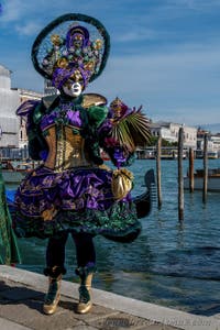 Die Kostümierten des venezianischen Karnevals vor der Madonna della Salute.