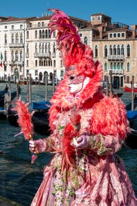 Die Kostümierten des venezianischen Karnevals vor der Madonna della Salute.