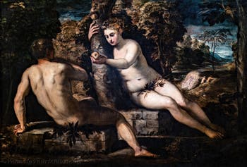 Tintoretto, Die Versuchung Adams und Evas, in den Accademia-Galerien in Venedig, Italien