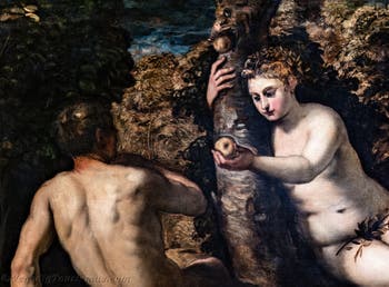 Tintoretto, Die Versuchung Adams und Evas, in den Accademia-Galerien in Venedig, Italien