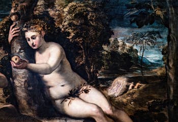 Tintoretto, Die Versuchung Adams und Evas, in den Accademia-Galerien in Venedig, Italien