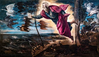 Tintoretto, Die Erschaffung der Tiere, in den Gallerie dell’Accademia in Venedig, Italien