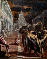 Tintoretto, Die Überführung des Leichnams des Heiligen St Markus, in den Accademia-Galerien in Venedig, Italien