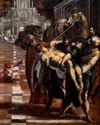Tintoretto, Die Überführung des Leichnams des Heiligen St Markus, in den Accademia-Galerien in Venedig, Italien