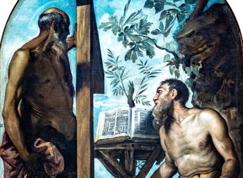 Tintoretto: Der heilige Hieronymus und der heilige Andreas, in den Accademia-Galerien in Venedig, Italien