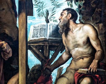Tintoretto: Der heilige Hieronymus und der heilige Andreas, in den Accademia-Galerien in Venedig, Italien