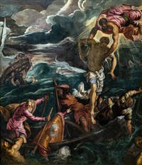 Tintoretto: Der Heilige St Markus rettet einen Sarazenen vor dem Schiffbruch, in den Gallerie dell’Accademia in Venedig, Italien