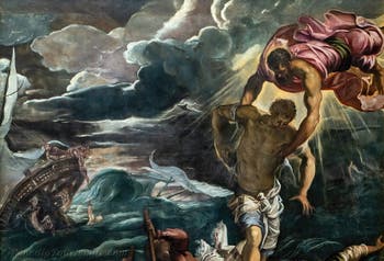 Tintoretto: Der Heilige St Markus rettet einen Sarazenen vor dem Schiffbruch, in den Gallerie dell’Accademia in Venedig, Italien