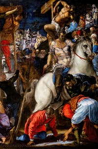 Tintoretto, Kreuzigung, in den Accademia-Galerien in Venedig, Italien