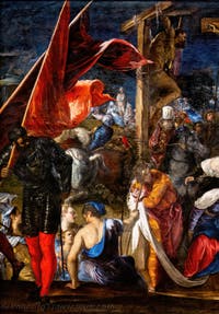 Tintoretto, Kreuzigung, in den Accademia-Galerien in Venedig, Italien