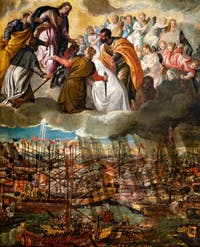 Paolo Veronese, Allegorie der Schlacht von Lepanto, in den Gallerie dell’Accademia in Venedig, Italien