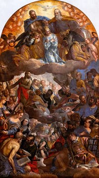 Paolo Veronese, Die Krönung der Jungfrau Maria, in den Gallerie dell’Accademia in Venedig, Italien