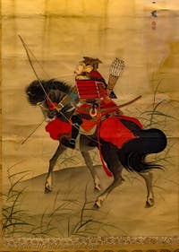 Der Samurai Minamoto no Yoshiie auf der Jagd, Museum für Orientalische Kunst Ca' Pesaro in Venedig, Italien