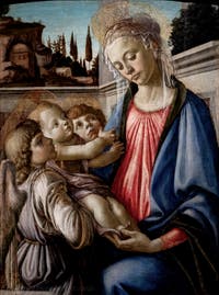 Botticelli, Madonna mit Kind und zwei Engeln, Museum Capodimonte in Neapel, Italien