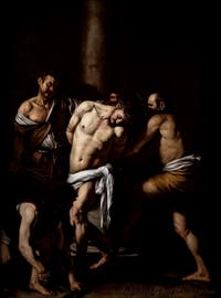 Caravaggio, Die Geißelung Christi, Museum Capodimonte in Neapel, Italien