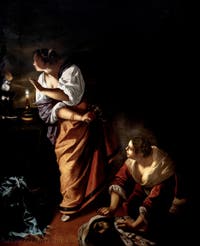 Artemisia Gentileschi, Judith und ihre Magd mit dem Kopf des Holofernes, Museum Capodimonte in Neapel, Italien