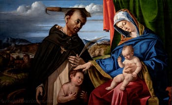 Lorenzo Lotto, Madonna mit Kind und dem heiligen Petrus dem Märtyrer, Museum Capodimonte in Neapel, Italien