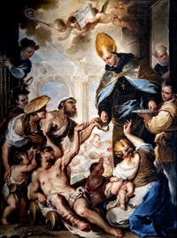Luca Giordano, Die Almosen des Heiligen Thomas von Villanova, Capodimonte-Museum in Neapel, Italien
