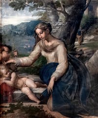 Parmigianino, Die Heilige Familie mit dem Heiligen Johannes dem Täufer, Capodimonte-Museum in Neapel, Italien