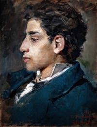 Gaetano Esposito, Porträt des Malers Vincenzo Migliaro, Galleria d’Italia Zevallos in Neapel, Italien