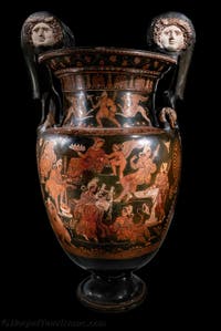 Krater mit Voluten, Orpheus verzaubert die Thraker mit seiner Musik, Galleria d’Italia Zevallos in Neapel, Italien