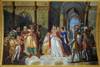 Gennaro Maldarelli, Tancred schickt Constance von Hauteville zu Heinrich VI. zurück, Flamanden-Saal im Königspalast von Neapel