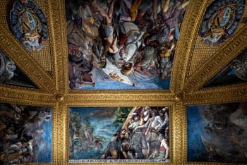 Fresken im Saal des Großen Kapitäns im Königspalast von Neapel von Battistello