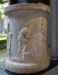 Weinlese und Satyrn, Puteoli, Archäologisches Museum von Neapel in Italien