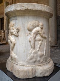 Weinlese und Satyrn, Puteoli, Archäologisches Museum von Neapel in Italien