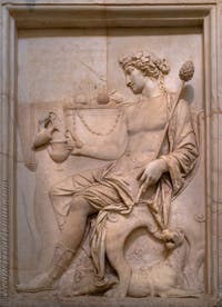 Dionysos mit einer Pantherin, Herculaneum, Archäologisches Museum von Neapel in Italien
