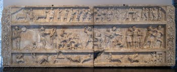 Spiele im Amphitheater, Nekropole an der Porta di Stabia, Pompeji, Archäologisches Museum von Neapel in Italien