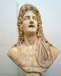 Büsten von Flussgöttern, Brunnenelemente, Farnese-Sammlung, Archäologisches Museum von Neapel in Italien