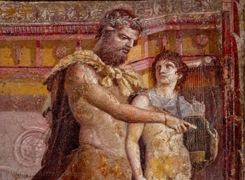Fresko Achilleus und Cheiron, Herculaneum, Basilika, Archäologisches Museum Neapel
