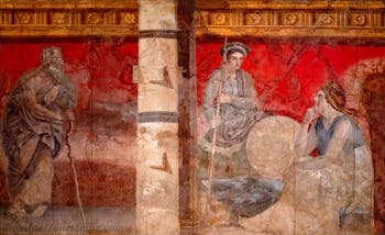 Fresko Szene am Königshof von Mazedonien, Boscoreale, Villa di Fannius Synistor, Archäologisches Museum von Neapel