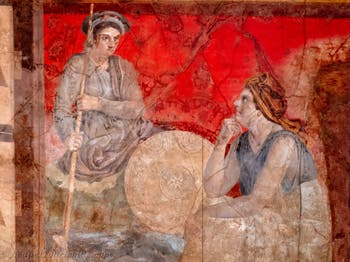 Fresko Szene am königlichen Hof von Mazedonien, Boscoreale, Villa di Fannius Synistor, Archäologisches Museum von Neapel