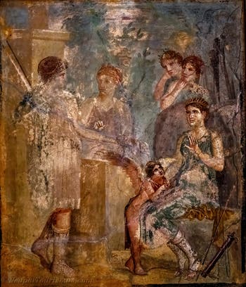 Artemis und die Nymphe Kallisto, Pompeji, Casa Cornelius Diadumenus