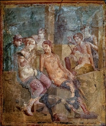 Fresko Aphrodite präsentiert Adonis die Amor, Pompeji, Casa L. Cornelius Diodumenus, Archäologisches Museum Neapel