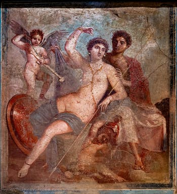 Fresko Ares und Aphrodite, Pompeji, Casa delle Nozze di Ercole, Archäologisches Museum Neapel