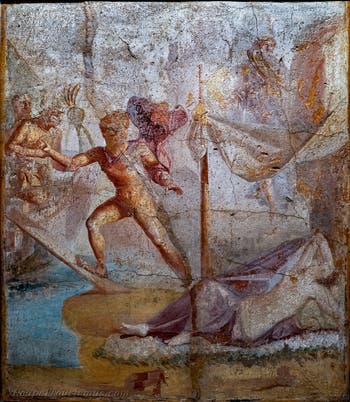 Fresko Theseus verlässt Ariadne, Pompeji, Casa Caecilius Lucundus, Archäologisches Museum Neapel
