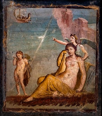 Fresko Die verlassene Ariadne, Pompeji, Casa di Meleagro, Archäologisches Museum Neapel